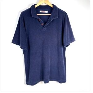 Birdwell Beach Britches Terry Cloth Polo 2XL Blue Short Sleeve Surf Toweling